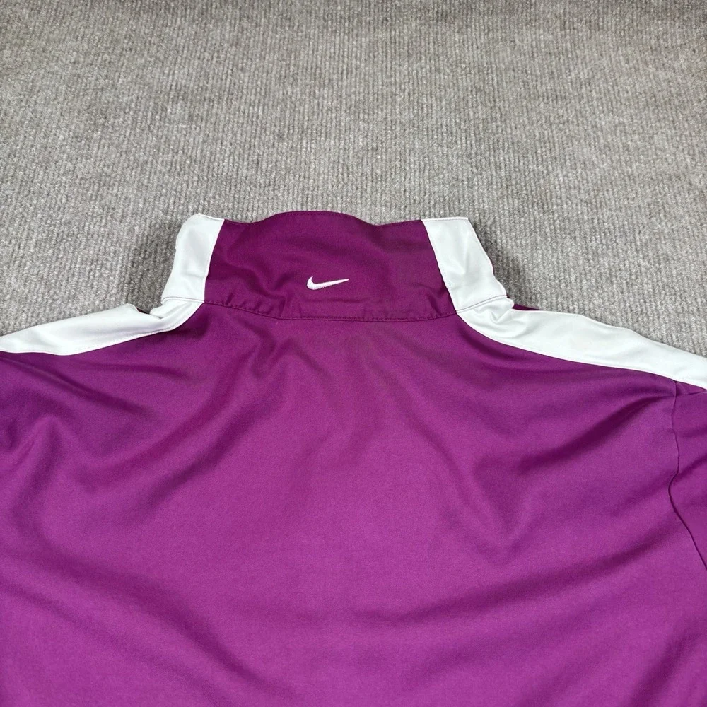 Vintage Nike Jacket Womens L Full Zip Purple Nike Fit Dry Lightweight‎ Logo Y2K